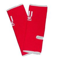 Muay Thai Boxing Ankle Wrap Support (NationMan) Red with White Trim