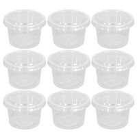 50PCS Disposable Clear 4oz 100ML Portion Cups with Lids for BBQ Picnic Restaurant