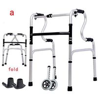 YXX-Standard Walker/Folding Walker with Pulley, Reversible seat Cushion, 5-inch Rim, Lightweight and Easy to Carry, Bearing Capacity up to 180kg