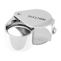 Silver Folding 30x 21mm Jewelers Eye Loupe Magnifier Magnifying Glass Powerful