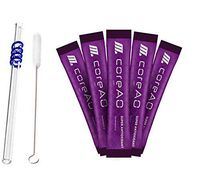 CoreAO Stik 5 Stik Sampler: Keto Friendly (1g Carb & Sugar) Safe Anti-Inflammatory-Joint Relief-Antioxidant-with Mangosteen-with Reusable Clear Straight Glass Straw 8.27”x 10mm w/Brush & Case