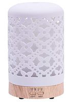 Altrasonic Diffuser for Essential Oil, White Ceramic Aromatherapy Diffuser with 4 Timer&7 Color Changing Light, Cool Mist Humidifier for Home Office Bedroom, BPA-Free（Medallion）