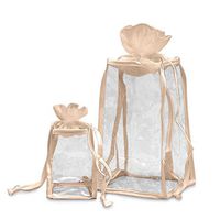 White Organza Clear Vinyl Bags | Quantity: 12 | Width: 3 1/2"