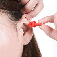 Jenny.Ben Soundproof earplugs Sleep Powerful Silence Noise Proof earplugs Student Hearing Protection Earbuds 4 Pairs red
