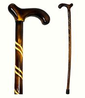 RMS Wood Cane - 36 Inches Natural Wood Walking Stick - Handcrafted Wooden Offset Cane for Men or Women (Spiral)