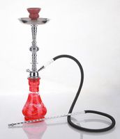 1 hose 21" Morocco Red Hookah Shisha Nargila water glass vase pipes smoke sale