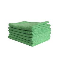 Microfiber Cleaning Cloths, Towel for Cars, Windows, Mirrors, Laptop Computer Screen, iPhone, iPad and More. 6 Pack 16'' x 16'' by Pacific Linens (Green)