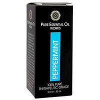 Pure Essential Oil Works Peppermint Oil, 100% Pure, Natural, Paraben-Free and Therapeutic Grade with Euro-Style Dropper, .33 Ounces