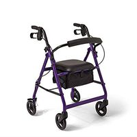 Super Light Rollator Lightweight Aluminum Loop Brake Folding Walker Adult Height Adjustable Seat by Legs and Arms