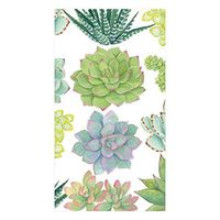 Caspari Succulents Paper Guest Towel Napkins - 60 Count