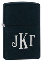Personalized Zippo Black Matte Lighter with Free Monogram