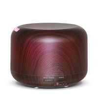 Aromatherapy Diffusers for Essential Oils 300ml Wood Grain Essential Oil Diffuser Humidifier with 4 Timer Setting and Waterless Auto Shut-Off for Home Bedroom Office Baby Home (Deep wood grain)