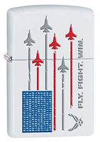 Zippo Lighter: U.S. Air Force Flag of Jets - White Matte 80385