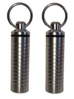 SS Holders Stainless Steel Keychain Pill Fob, Set of 2