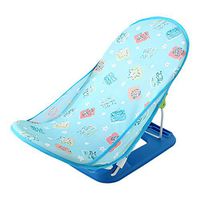 XH Foldable Seated Bath Chair, Height Adjustable + with Backrest + Printed Mesh + Pp Plastic + Easy Storage + Refreshing and Breathable, Suitable for Ages 1-12 Months