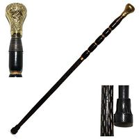 Eve.Store 38" Walking Stick in Steel - Solid Metal Canes with Detachable Brass Knob Handle - Handmade in Golden Finish - Unique Gentleman Decorative Walking Sticks and Canes for Men/Women/Seniors