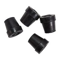 DMI Durable Replacement Quad Cane Tips, 1/2 Inch, 4 per Box, Black