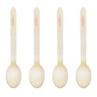 Dress My Cupcake Natural Wood Candy 200-Pack Buffet Spoons DIY Kit, Organic, Pink