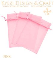 150 Pcs Pink 4x6 Sheer Drawstring Organza Bags Jewelry Pouches Wedding Party Favor Gift Bags Gift Bags Candy Bags [Kyezi Design and Craft]