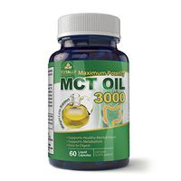 Maximum Potency 100% Pure MCT Oil Capsules 3000 mg I for Improved Energy and Brain Function I 60 Cold Pressed Softgels I Includes Bonus Keto Diet eBook