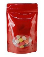 BAP 4 oz Red Window Stand up Pouch, Zip (100 pcs)