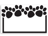 Pack Of 50, Paw Print Enclosure Card 3-1/2" x 2-1/4" Made In USA
