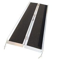 Lotsfun Portable Aluminum Folding Ramp for Wheelchair Home Corridor Folding Ramp for Pet,Scooter,Bike,with Carrying Handle Black 6 Ft (Black, 6Ft)