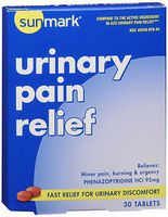 Sunmark Urinary Pain Relief Tablets - 30 Tablets, Pack of 2
