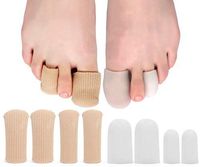 SQHT 8 Pack Toe Protectors Gel Toe Cap & Covers for Corns, Bunion Blisters, Hammer Toes or Ingrown Toenails (White)