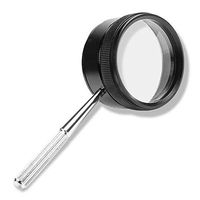 Boutiques / 35X Handheld Magnifier,Double Lens Reading Magnifying Glass Lens,Anti Rust Handle-Black