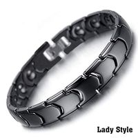 Fenglig Gold Bracelets for Women Magnetic Bracelet for Arthritis Pain Relief Men's Bracelet Anxiety Bracelet Couple of Bracelets,LadyBlack