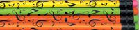 Neon Music Symbols Pencils Pack of 10