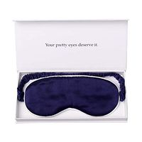 YANSER Luxury Silk Sleep Mask 100% Mulberry Silk Eye Mask/Anti-Aging/Skin Care/Multi Colors/Ultra Soft, Light & Comfy/Travel Bag/Gift Package/Blindfold/Blue