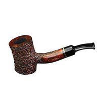 FULUSHOU Mediterranean Briar Wood Tobacco Pipe, Engraving Process, Stump Type Bend Type Tobacco Pipe