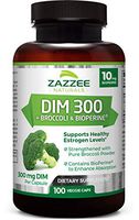 Zazzee DIM 300 mg, 100 Count, Vegan, Plus 10 mg BioPerine, 100 Day Supply, Plus Pure Organic Broccoli Extract, Vegan and Non-GMO, 300 mg of DIM per Capsule
