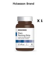 Single Pc McKesson Cotton Plain Packing Strip Bottle 1/4 Inch X 5 Yard