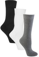 Diabetic Socks for Women by Sugar Free Sox - Maximize Circulation & Comfort - Womens Sock Size 9-11 - Black/White/Grey Crew Assorted 3 Pack