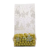 10ct Small"Winter Flurry" Polka Dot 7x2x3" Cello Cellophane Treat Food Snack Bags nfLG -613
