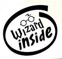 CCI Wizard Inside Decal Vinyl Sticker|Cars Trucks Vans Walls Laptop| Black |5.5 x 5.5 in|CCI1122