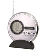 Slim FM Radio Round with Clock, Calander & Temp Display.