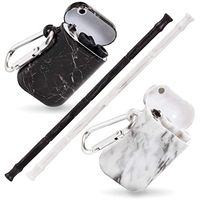 2 Pack of Luxury Marbled Reusable Straws with Case and Cleaning Tool - Easy to Clean Portable Straw - BPA Free Silicone Straws with Case