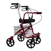 Limiss Folding Rollator Walker with Dual Brakes Shopping Cart Old Man Trolley Take A Folding Wheelchair Portable Four-Wheeled Grocery Shopping Cart,A