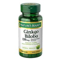 Nature's Bounty Ginkgo Biloba 120 mg Double Strength - 100 Capsules, Pack of 6