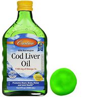 Carlson Norwegian Cod Liver Oil, Lemon.Without The Fishy Taste [16.9 fl oz (500ml)] 1100 mg of Omega-3s + Free Stress Ball