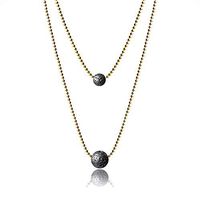 Essential Oil Jewelry - Lava Stone Diffuser Necklace with Extendable Stainless Steel Chain