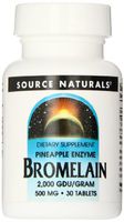 Source Naturals Bromelain 500 Mg 2000 Gdu/g, 30 Tablets (Pack of 2)