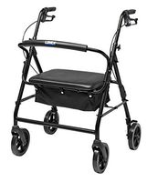 Lumex Walkabout Imperial Bariatric Rollator with Seat, Large Wheels & Curved Backbar, Black, RJ4405K