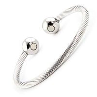 Simple Magnetic Therapy Stainless Steel Bangle Bracelet for Women,Elegant Jewelry Arthritis Pain Relief(Silver Small)