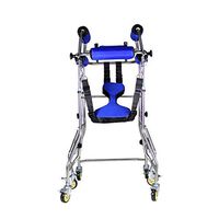 F&T Medical Walker, Stroke Hemiplegic Rehabilitation Equipment, Cerebral Infarction, Disabled Lower Limb, Training, Walking, Standing, Six-Way Adult Walker (Color : Blue)