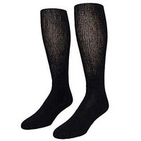 MDR Diabetic Over The Calf Length Crew Socks (12 Pair Pack) Seamless Cotton Blend Made in USA (Black, 13-15)